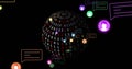 Image of ai icons and digital data processing with binary coding over globe Royalty Free Stock Photo