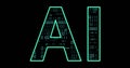 Image of ai text with binary coding and data processing Royalty Free Stock Photo
