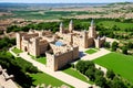 Alcazar of Toledo, a stone fortification located in the highest part of Toledo, Spain. made with Generative AI