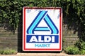 An image of a ALDI supermarket logo - Minden/Germany - 07/18/2017