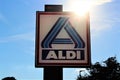 An image of a ALDI supermarket sign - logo - Bad Pyrmont/Germany - 07/17/2017