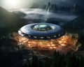 The alien base on earth is a generative base technology space. Royalty Free Stock Photo