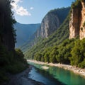 Amazing landscape of Iskar Panega Geopark along the Gold Panega River, Bulgaria made with Generative AI