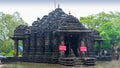 Image of Ambreshwar Shiv Temple In Heavy Rain, Full shot, Historic 11th-century Hindu temple