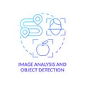Image analysis and object detection blue gradient concept icon