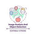 Image analysis and object detection concept icon