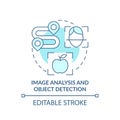 Image analysis and object detection turquoise concept icon