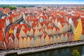 Ancient architecture of old town in Gdansk Poland. Beautiful and colorful old houses historical part of