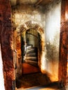 Ancient doorway and spiral staircase