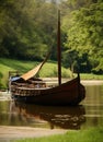 Anglo-Saxon river barge, a boat on the water