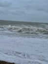 Waves slamming into a beach