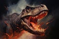 Image of an angry tyrannosaurus rex. Dinosaur. Ancient animals