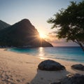 Anse Lazio beach, Praslin island, Seychelles made with Generative AI Royalty Free Stock Photo