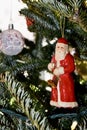 Vintage ceramic Santa Claus Christmas tree ornament. Royalty Free Stock Photo