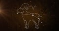 Image of aries star sign on black background