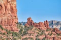 Arizona detail of red rock mountains and blue sky Royalty Free Stock Photo