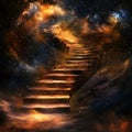 Image of the ascent to heaven at night. Royalty Free Stock Photo