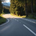 Asphalt road in Austria, Alps in a beautiful summer day, Hochalpenstrasse. made with Generative AI Royalty Free Stock Photo