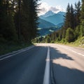 Asphalt road in Austria, Alps in a beautiful summer day, Hochalpenstrasse. made with Generative AI Royalty Free Stock Photo