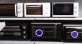 Image of assortment of a kitchen microwave at household appliances store