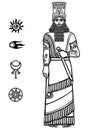 Image of the Assyrian man. Sumerian king.