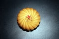 Stack of sweetmeal digestive biscuits isolated on black background