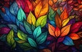 Image of autumn-colored leaves for downloading as a wallpaper, perfect for autumn and nature. Generative AI