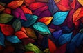 Image of autumn-colored leaves for downloading as a wallpaper, perfect for autumn and nature. Generative AI