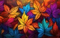 Image of autumn-colored leaves for downloading as a wallpaper, perfect for autumn and nature. Generative AI