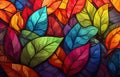 Image of autumn-colored leaves for downloading as a wallpaper, perfect for autumn and nature. Generative AI