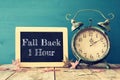Image of autumn Time Change. Fall back concept Royalty Free Stock Photo