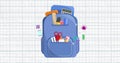 Image of back pack over school items icons Royalty Free Stock Photo