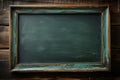 Image Back to school concept green chalkboard background with wooden frame Royalty Free Stock Photo