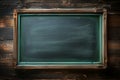 Image Back to school concept green chalkboard background with wooden frame Royalty Free Stock Photo