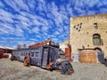 An image of a backyard at the Steampunk HQ exhibition in Oamaru, New Zealand