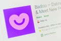 Badoo App Icon. Selective focus.