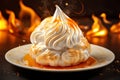 Baked Alaska tasty dessert background