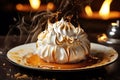 Baked Alaska tasty dessert background