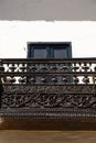 Image of a balcony in Cusco city Peru. Old balcony from colonial time Royalty Free Stock Photo