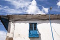 Image of a balcony in Cusco city Peru. Old balcony from colonial time Royalty Free Stock Photo