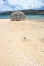 Bamboo fish trap on the beach, Rodrigues Island