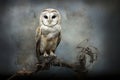 Image of barn owl on a branch. Birds. Animals