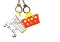 Image of basket trolley handcuffs white background