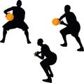 image - basketball player silhouette in hold pose, isolated on white background