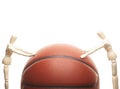 Image of basketball wooden figure white background