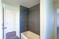 Image of bathroom interior with tub and shower combination Royalty Free Stock Photo