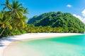 Beach at ocean in Tropicana under clear sky and palm tree located east of Thailand made with Generative AI