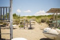 Image of a beach with rent of boards from serf, with vegetation