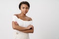 Image of beautiful african american woman posing with hands crossed Royalty Free Stock Photo