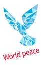 Vector.the image of beautiful bizarrely curved and arranged figures in the form of a dove of peace